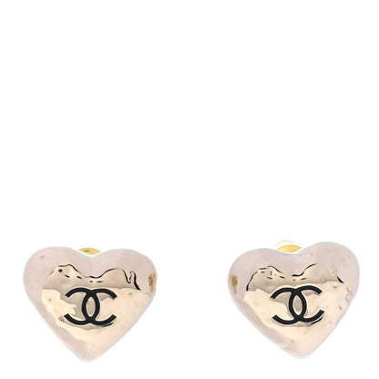 Chanel CC Heart Earrings Gold 1 of 4