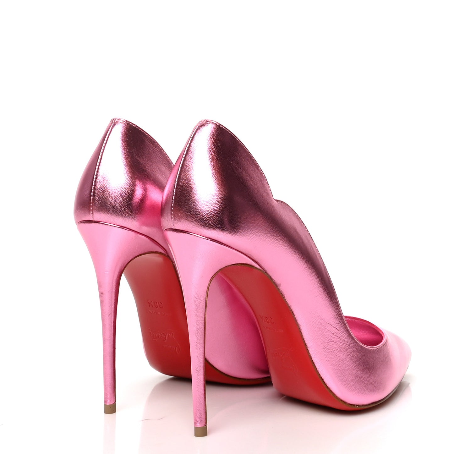 Metallic Calfskin Hot Chick 100 Pumps 38.5 Pink
