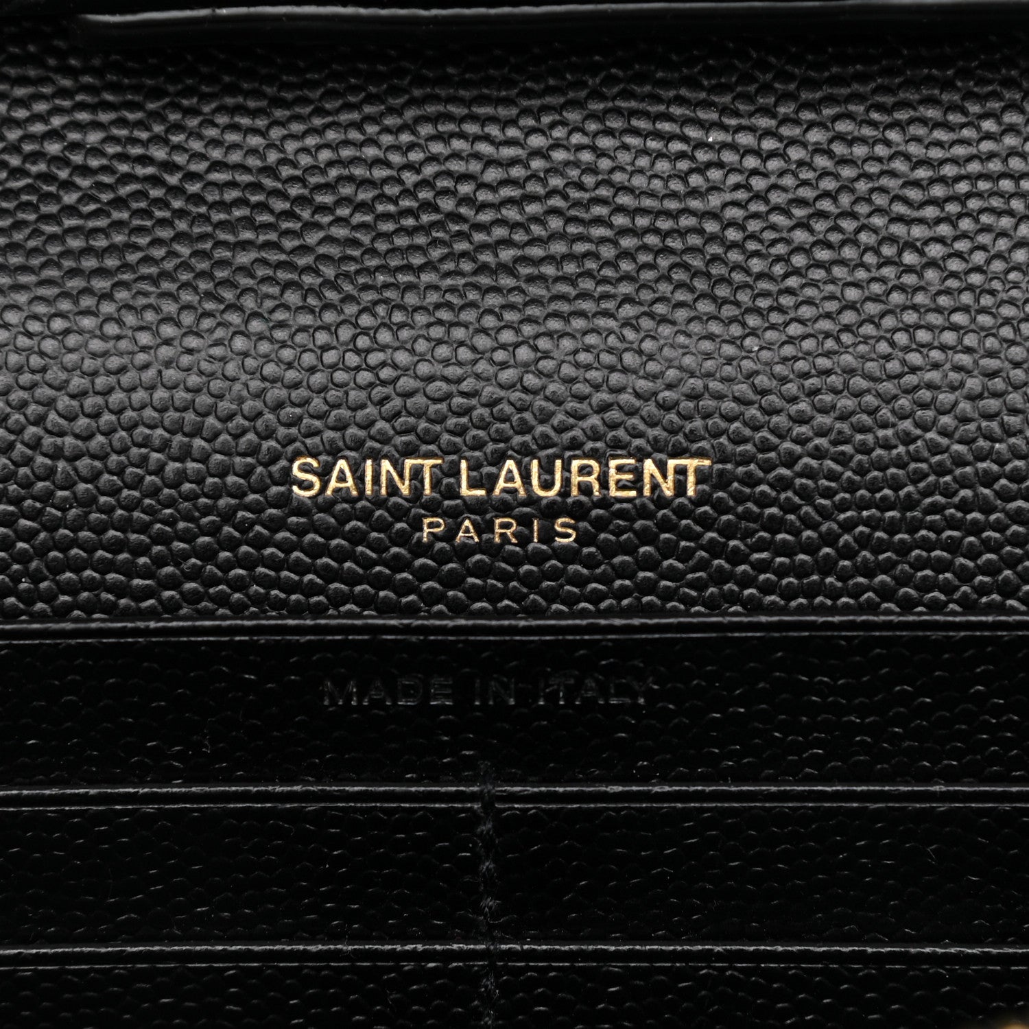 Saint Laurent Grain De Poudre Mixed Matelasse Triquilt Monogram Chain Wallet Black 7 of 10