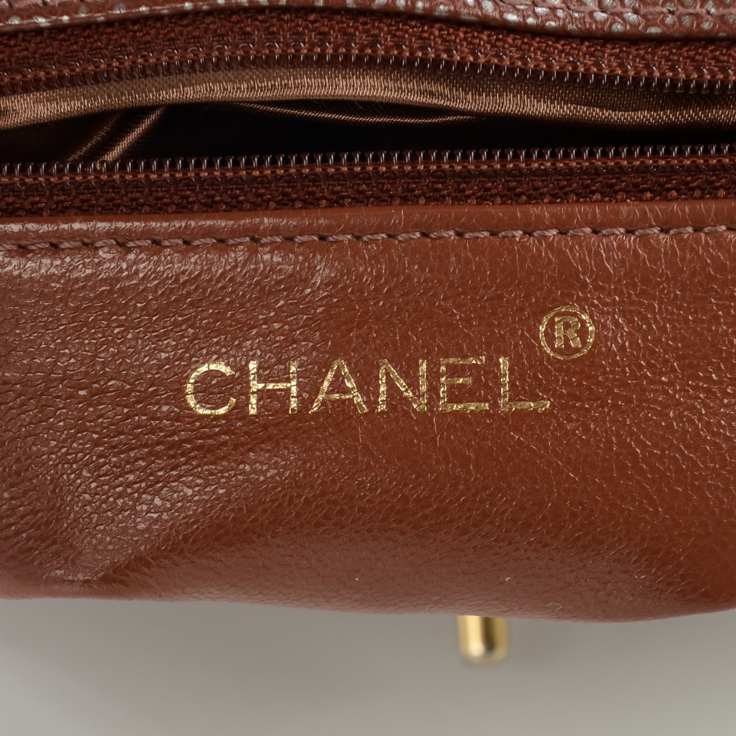 Metallic Caviar Quilted Medium Single Flap Brown
