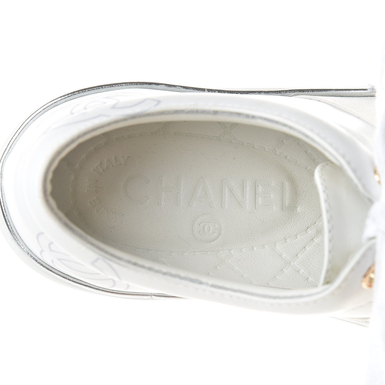 Chanel Calfskin Womens CC Sneakers 35 White 7 of 12