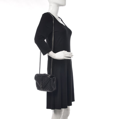 Saint Laurent Sheepskin Tri-Quilt Monogram Medium College Bag Black 2 of 11