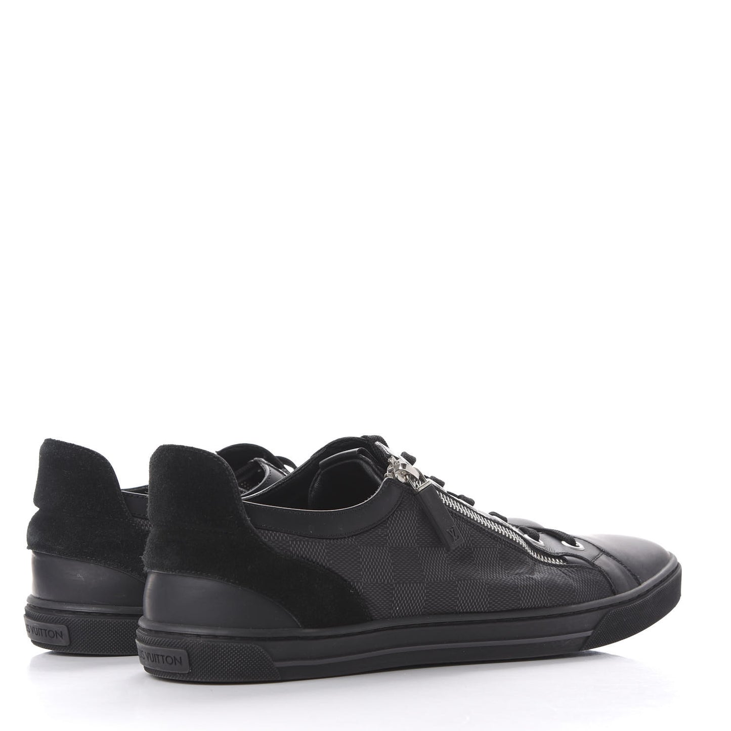 Damier Graphite Calfskin Suede Mens Aventure Sneakers 9.5