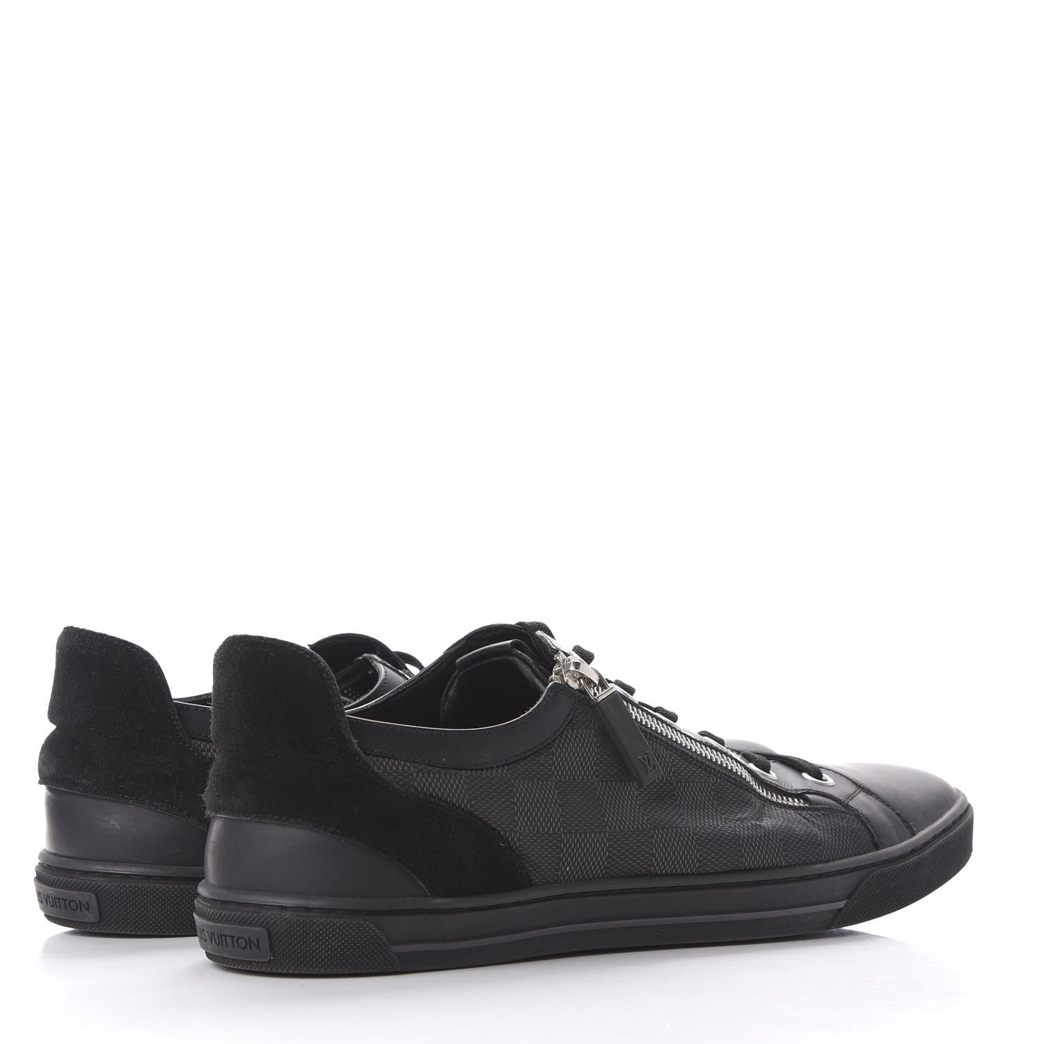 Louis Vuitton Damier Graphite Calfskin Suede Mens Aventure Sneakers 9.5 4 of 13