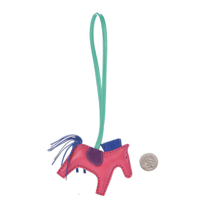 Hermes Milo Lambskin Grigri Rodeo Horse Bag Charm PM Rose Shocking Bleu Azteque Bleu Electrique Menthe Soufre Violet 2 of 4