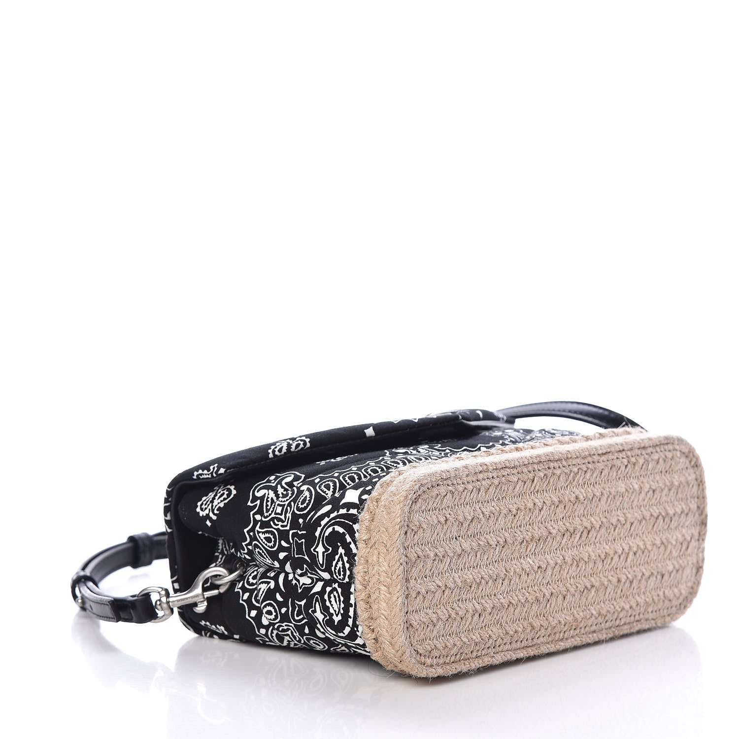 Saint Laurent Cotton Bandana Y Quilted Monogram Toy Loulou Crossbody Bag Black White 4 of 10