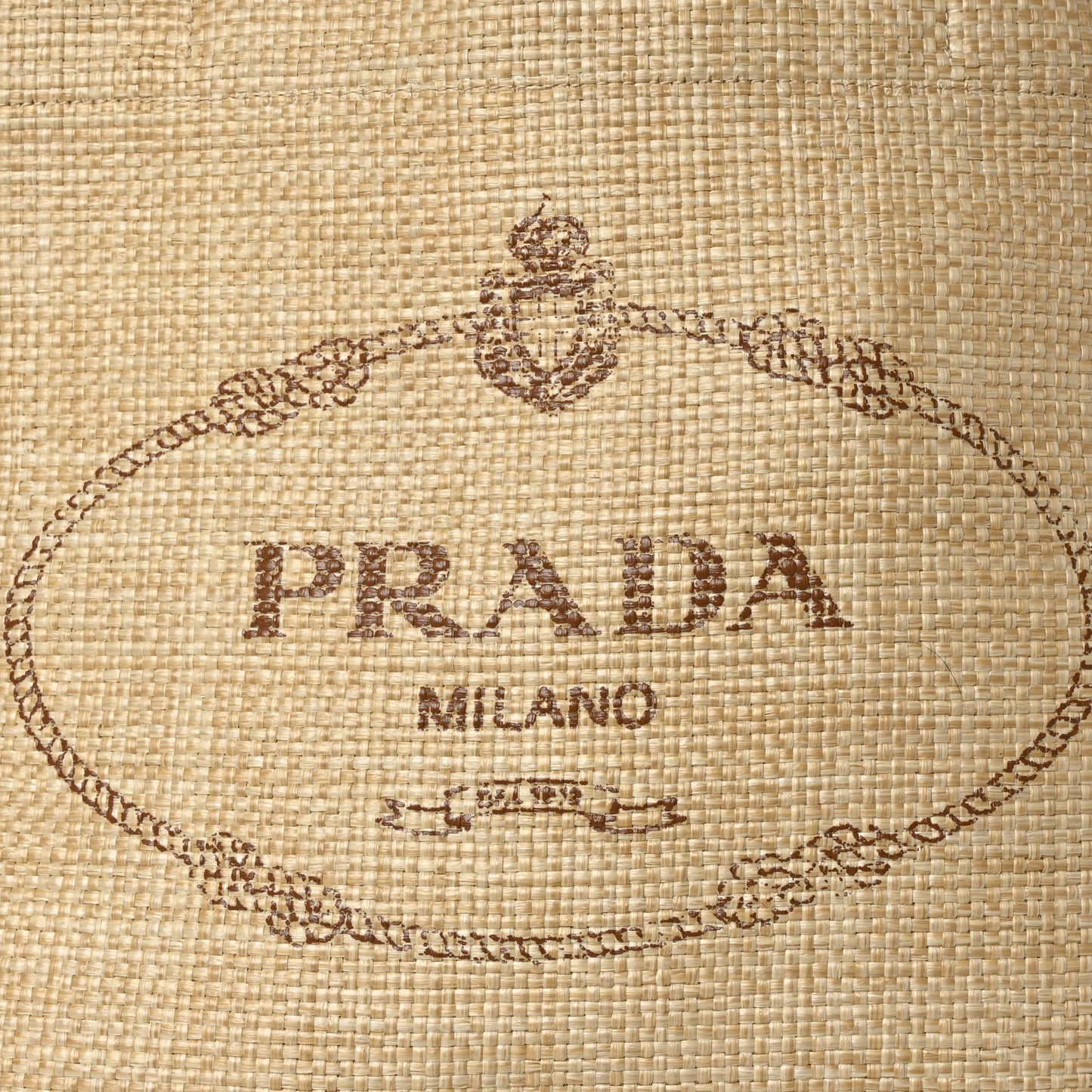 Raffia Logo Tote Naturale