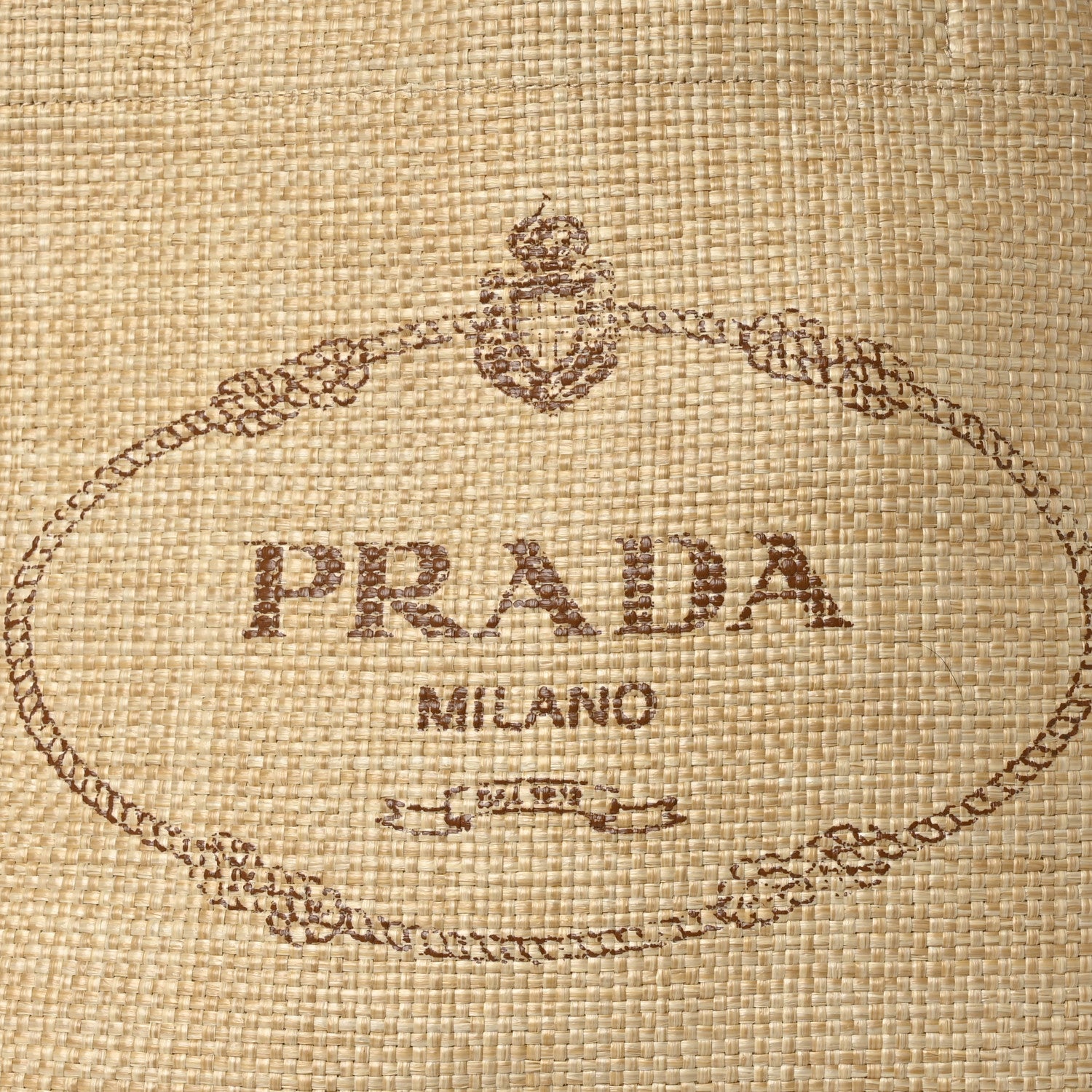 Prada Raffia Logo Tote Naturale 7 of 9