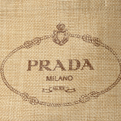 Prada Raffia Logo Tote Naturale 7 of 9