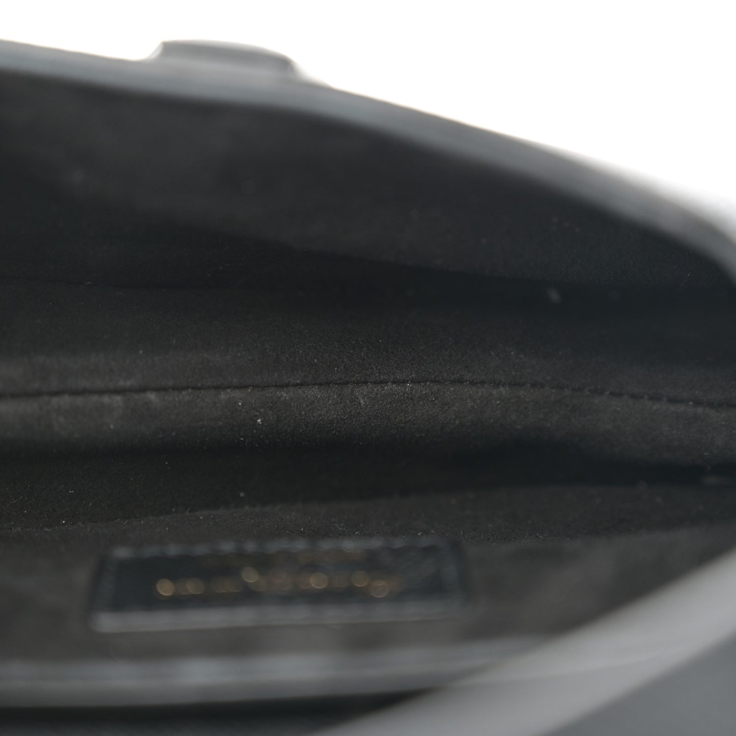 Grained Calfskin Mini Saddle Bag With Strap Black
