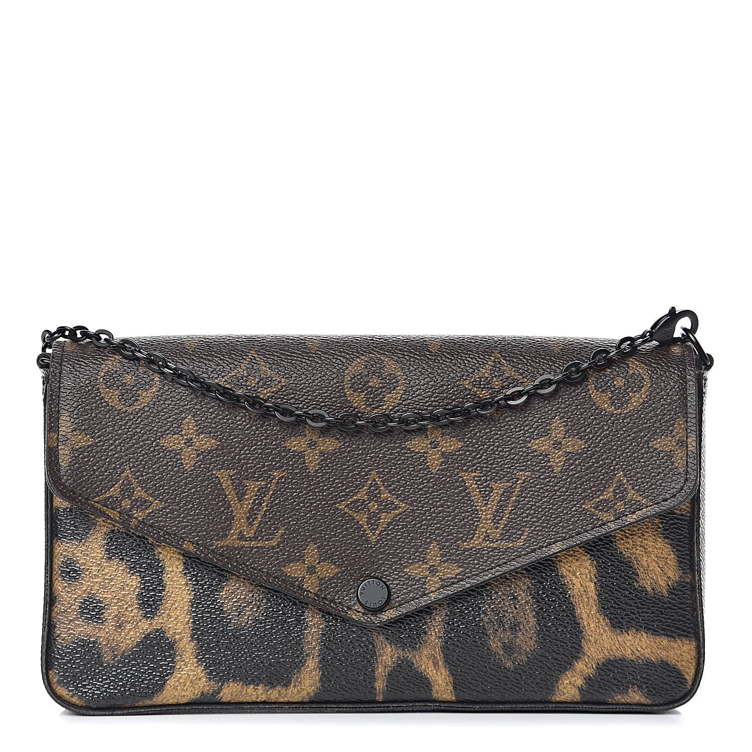 Louis Vuitton Monogram Animal Print Pochette Felicie Chain Wallet 1 of 11