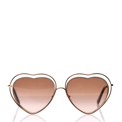 Chloe Metal Poppy Love Heart Sunglasses CE131S Gold Brown 2 of 7
