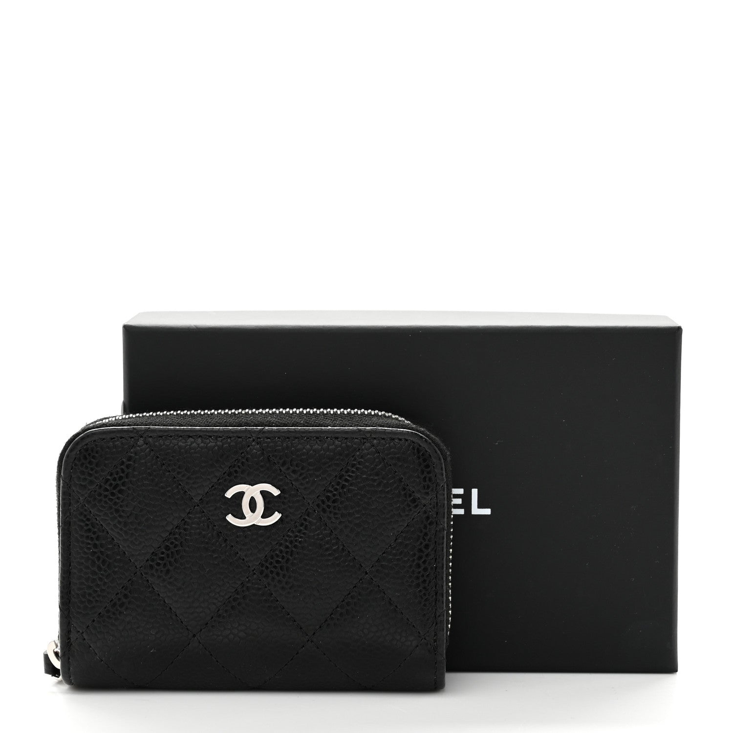 Chanel Caviar Quilted Zip Coin Purse Black 8 of 8