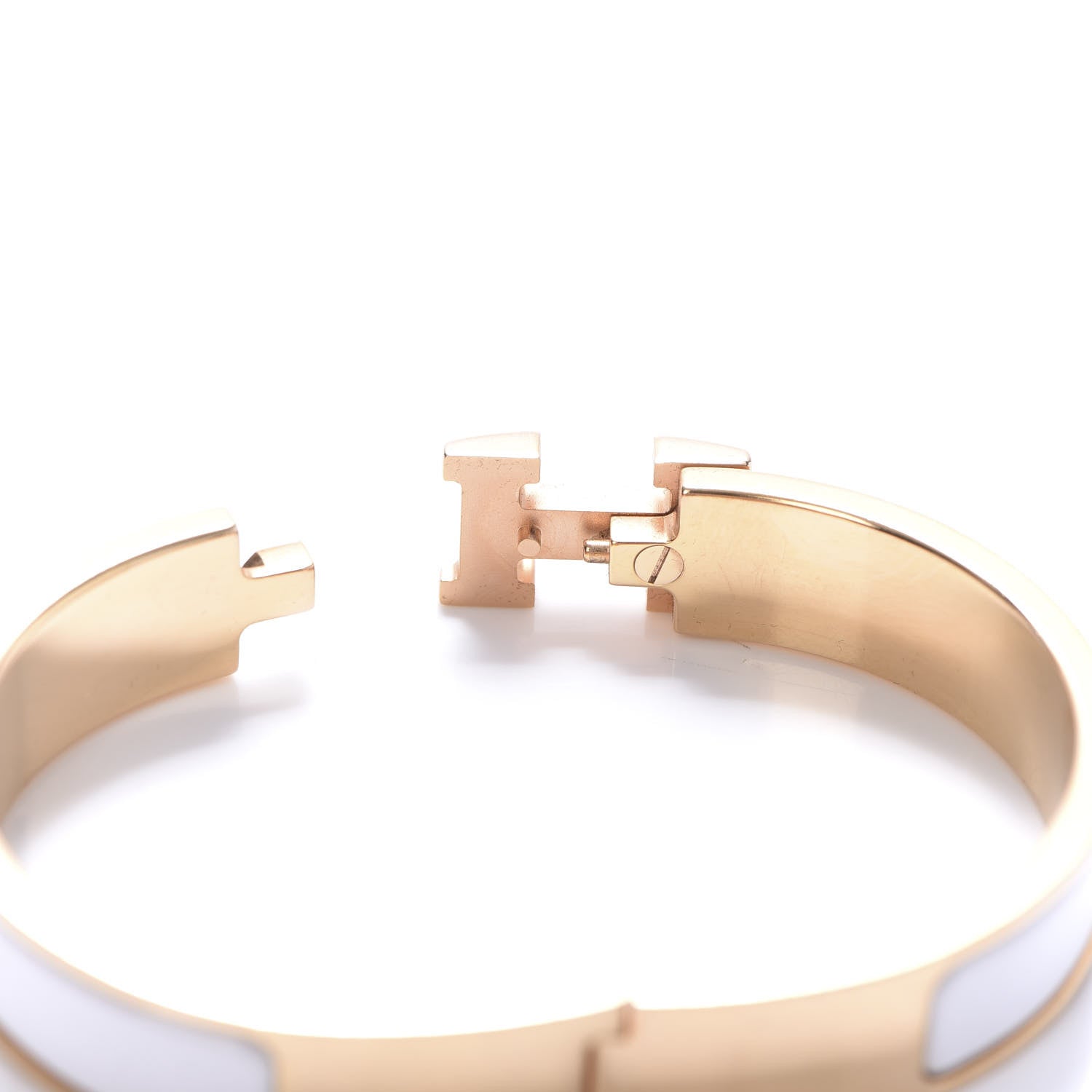 Hermes Enamel Narrow Clic Clac H Bracelet PM White 10 of 14