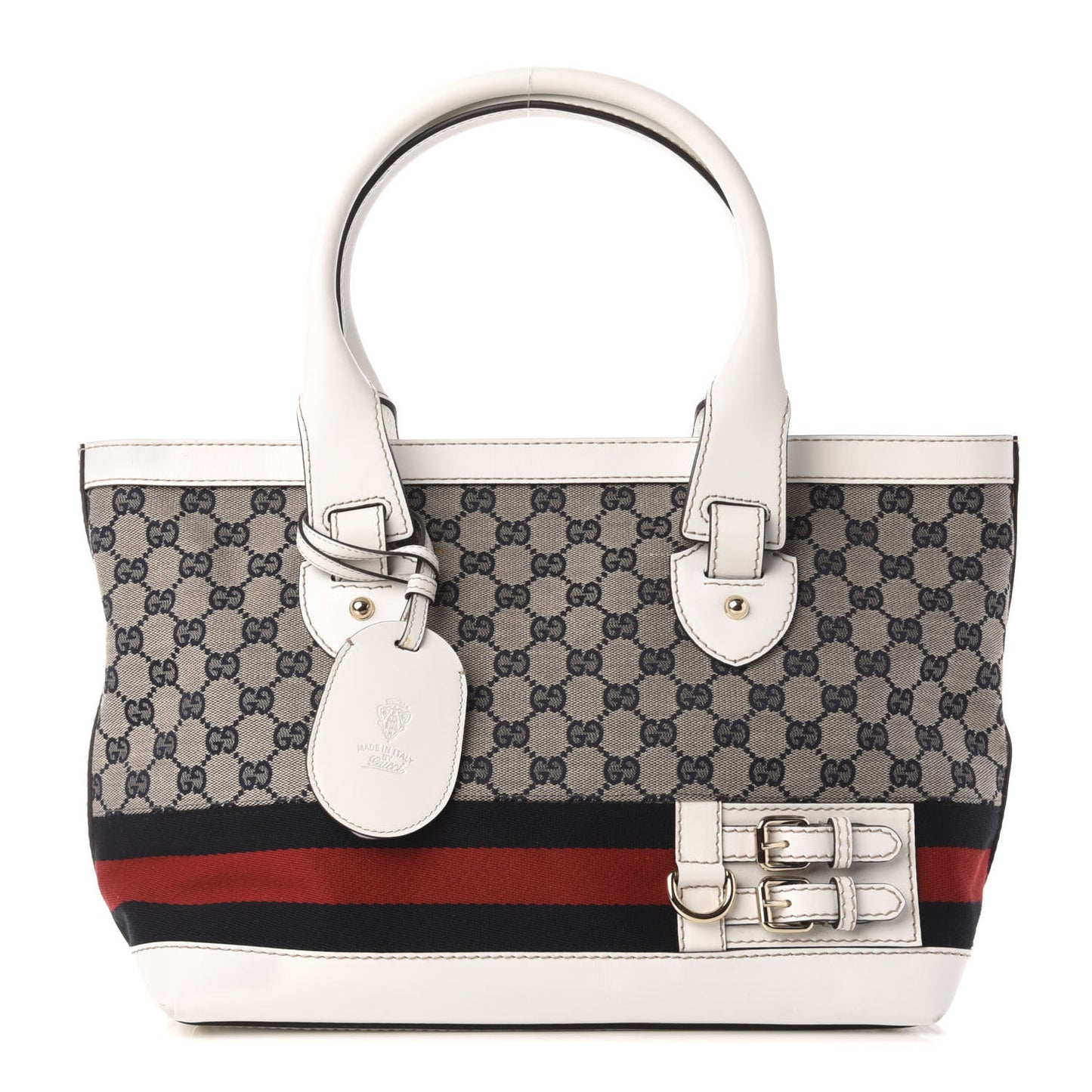 Monogram Web Medium Heritage Tote White