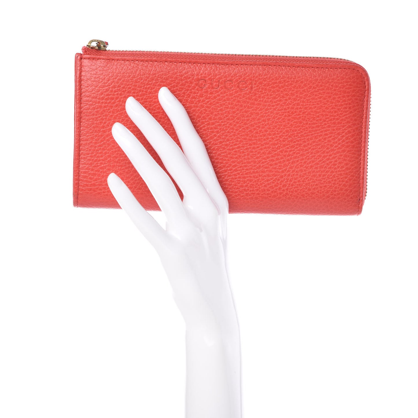 Pebbled Calfskin Donna Long Wallet Red