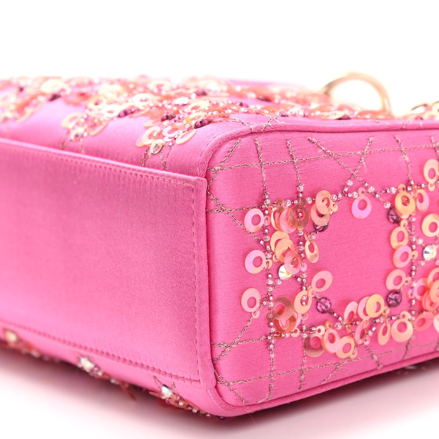 Satin Sequin Mini Lady Dior Pink