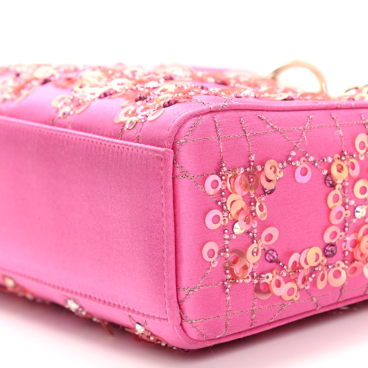 Christian Dior Satin Sequin Mini Lady Dior Pink 10 of 10