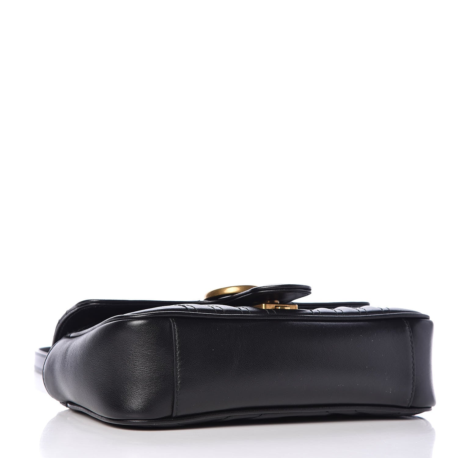 Gucci Calfskin Matelasse Mini GG Marmont Shoulder Bag Black 4 of 13