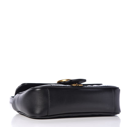 Gucci Calfskin Matelasse Mini GG Marmont Shoulder Bag Black 4 of 13