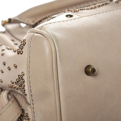 Burberry Calfskin Heart Studded Satchel Beige 13 of 16