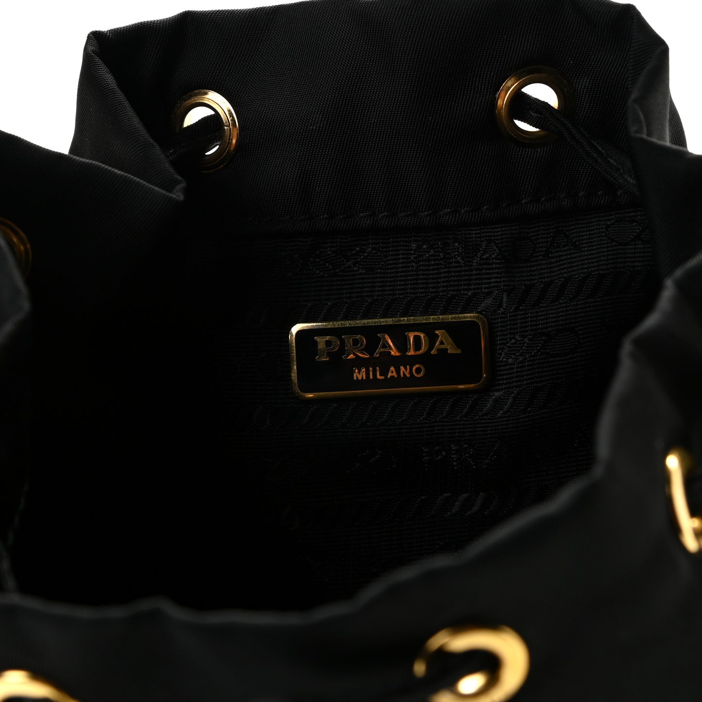 Re-Nylon Duet Drawstring Shoulder Bag Black