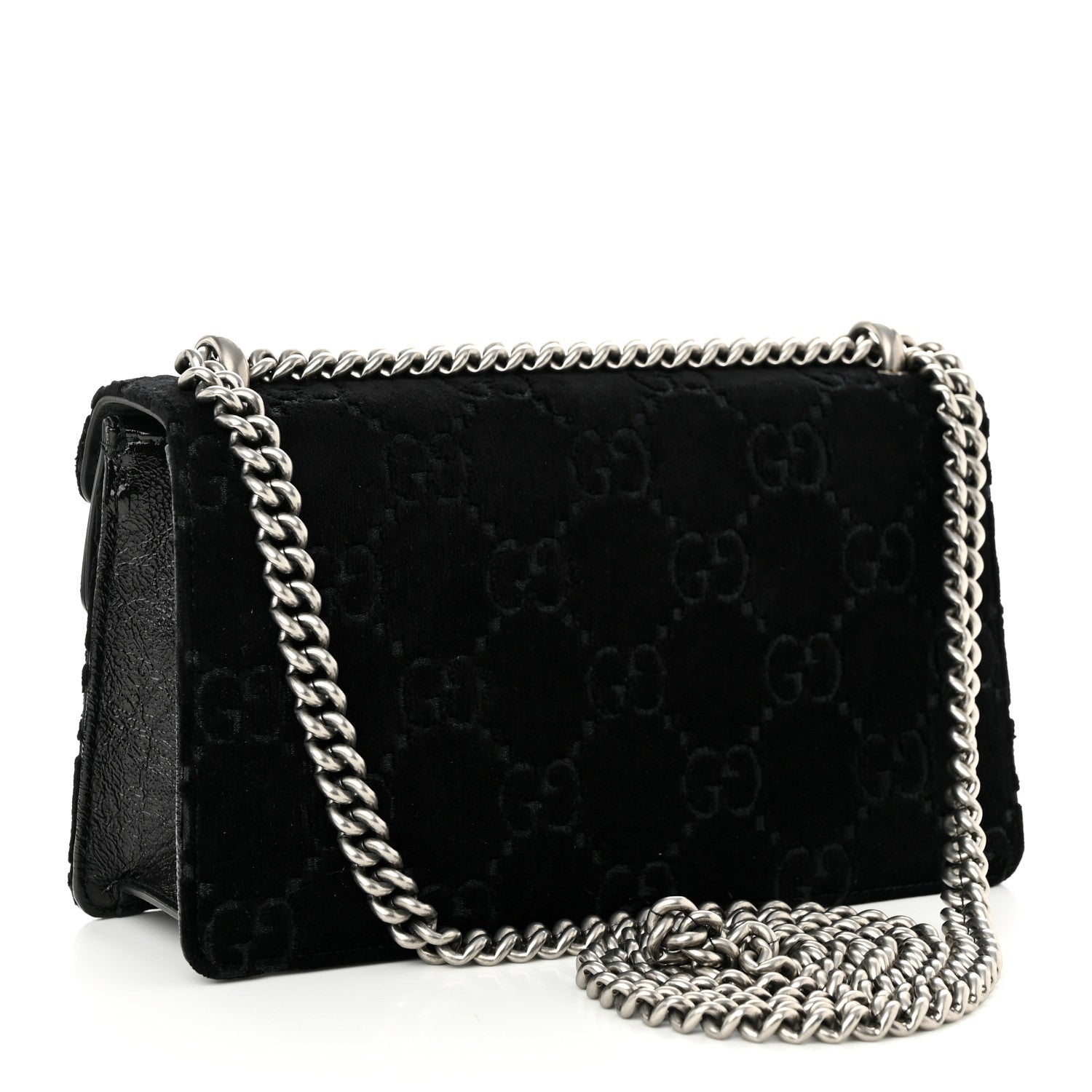 Gucci Velvet Skipper Crystal GG Monogram Small Dionysus Shoulder Bag Black Black Diamond 3 of 11