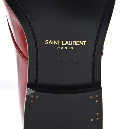 Saint Laurent Patent Calfskin Mens Smoking 15 Derby Lace Up Shoes 41 Red 8 of 10