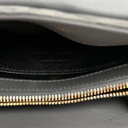 Saint Laurent Suede Calfskin Y Quilted Monogram Small Loulou Chain Satchel Storm 7 of 10