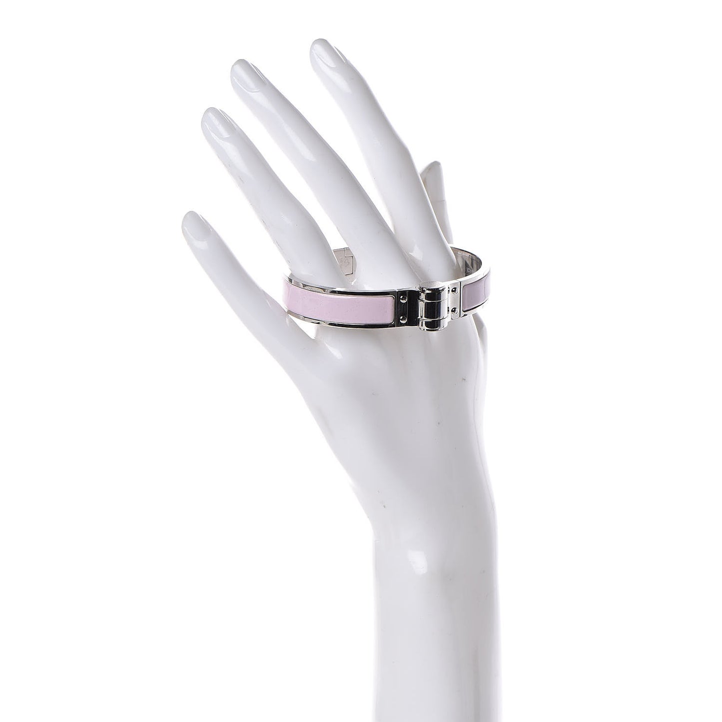 Enamel Charniere Uni Narrow Hinged Bracelet M Rose Dragee