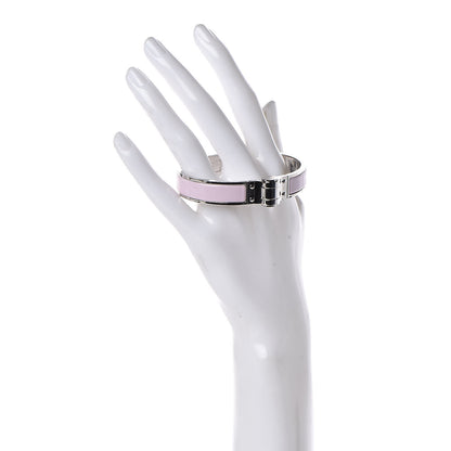 Hermes Enamel Charniere Uni Narrow Hinged Bracelet M Rose Dragee 2 of 4