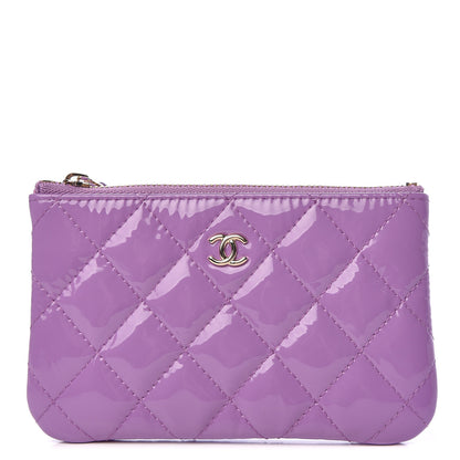 Chanel Patent Quilted Small Cosmetic Case Purple 1 of 8