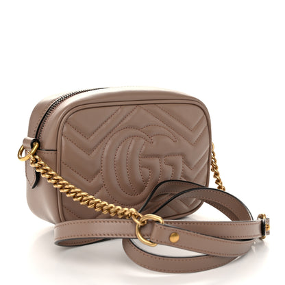 Gucci Calfskin Matelasse Mini GG Marmont Chain Shoulder Bag Porcelain Rose 3 of 11