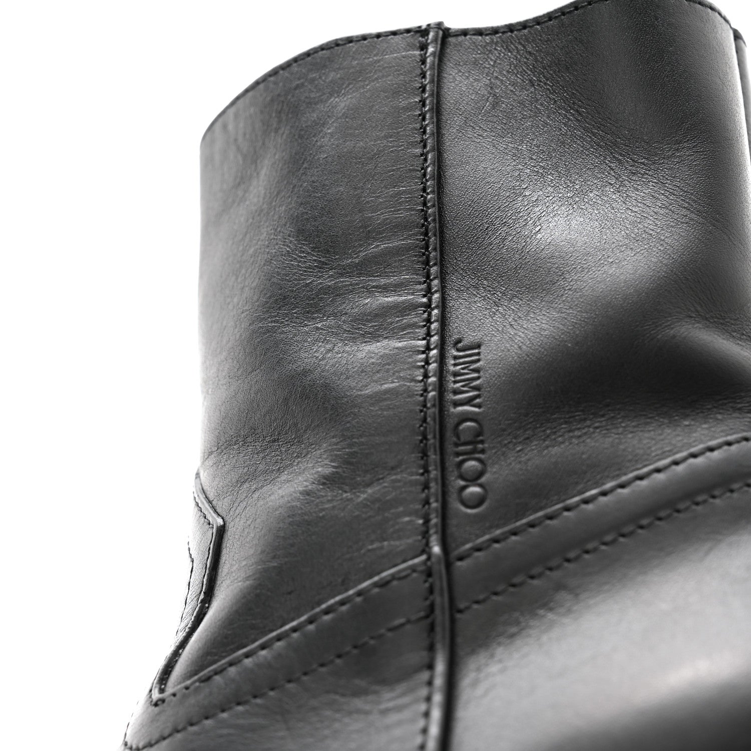 Jimmy Choo Shiny Calfskin Cece 60 Ankle Boots 37 Black 10 of 11