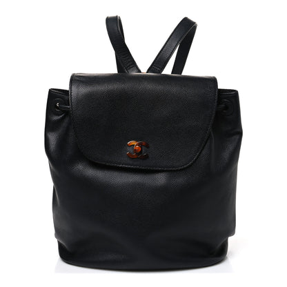 Chanel Caviar Tortoise CC Backpack Black 1 of 9
