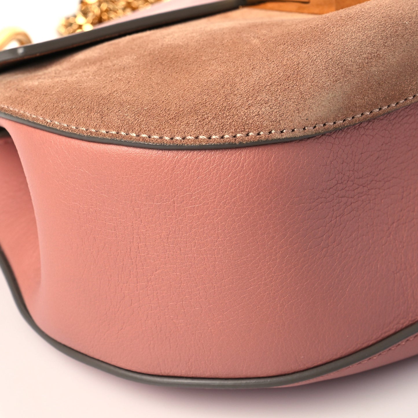 Suede Smooth Calfskin Drew Shoulder Bag Misty Rose