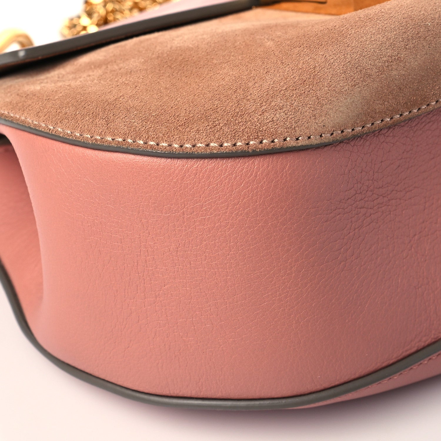 Chloe Suede Smooth Calfskin Drew Shoulder Bag Misty Rose 8 of 9