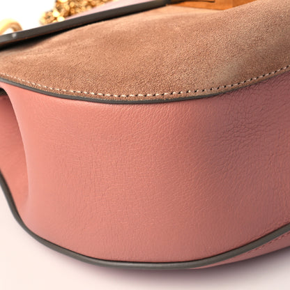 Chloe Suede Smooth Calfskin Drew Shoulder Bag Misty Rose 8 of 9