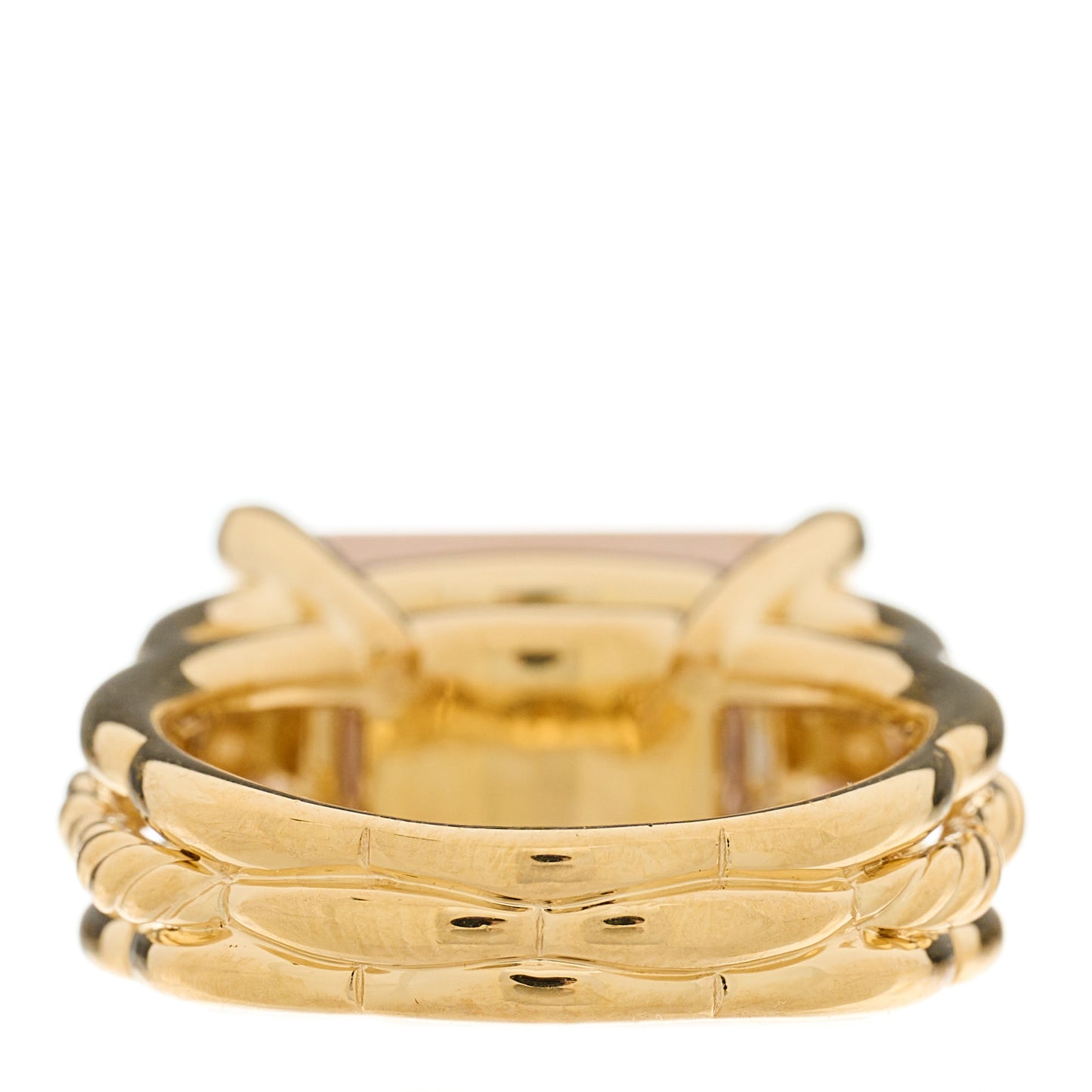 18K Yellow Gold Diamond Morganite Tides Ring 48 4.5
