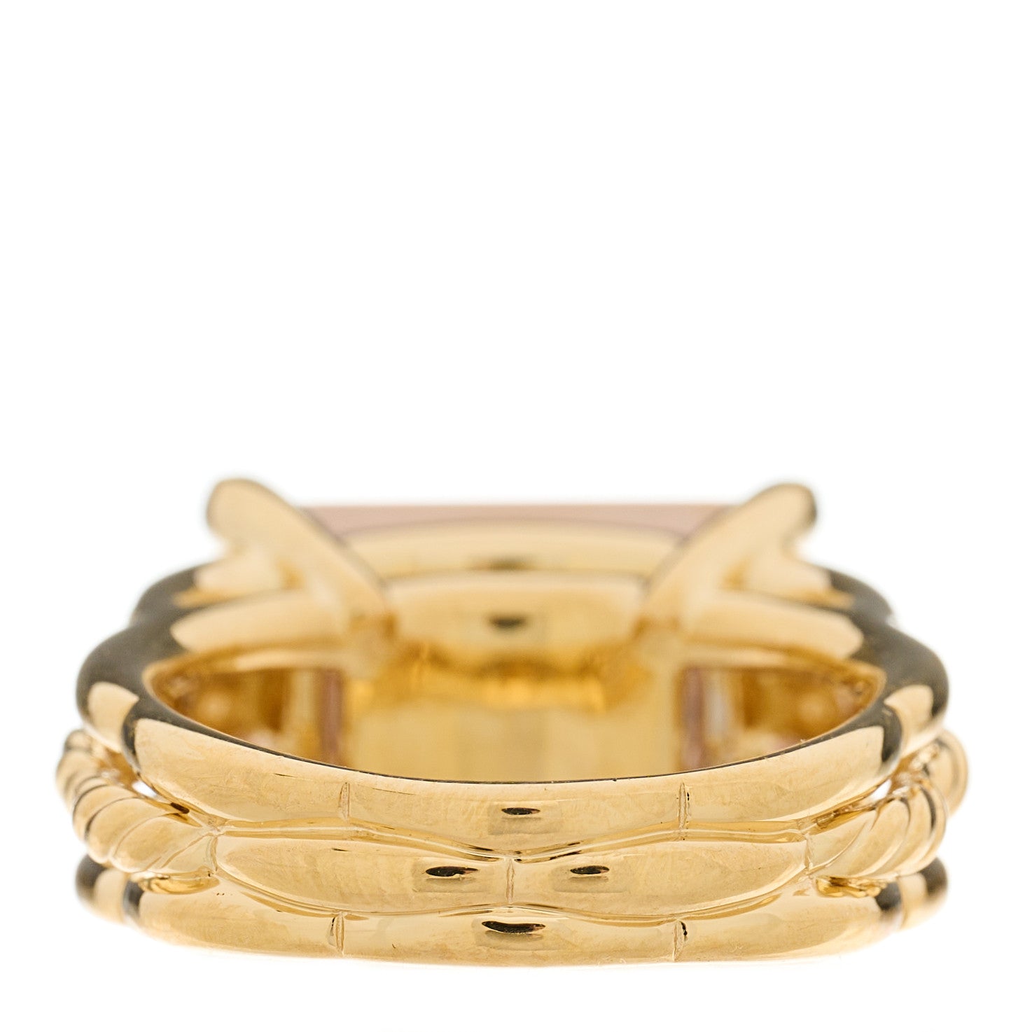 David Yurman 18K Yellow Gold Diamond Morganite Tides Ring 48 4.5 4 of 5