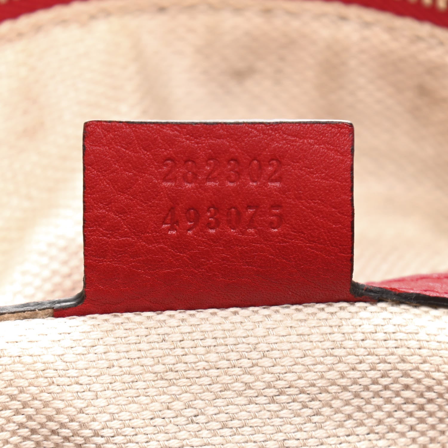 Gucci Pebbled Calfskin Medium Soho Boston Red 7 of 17