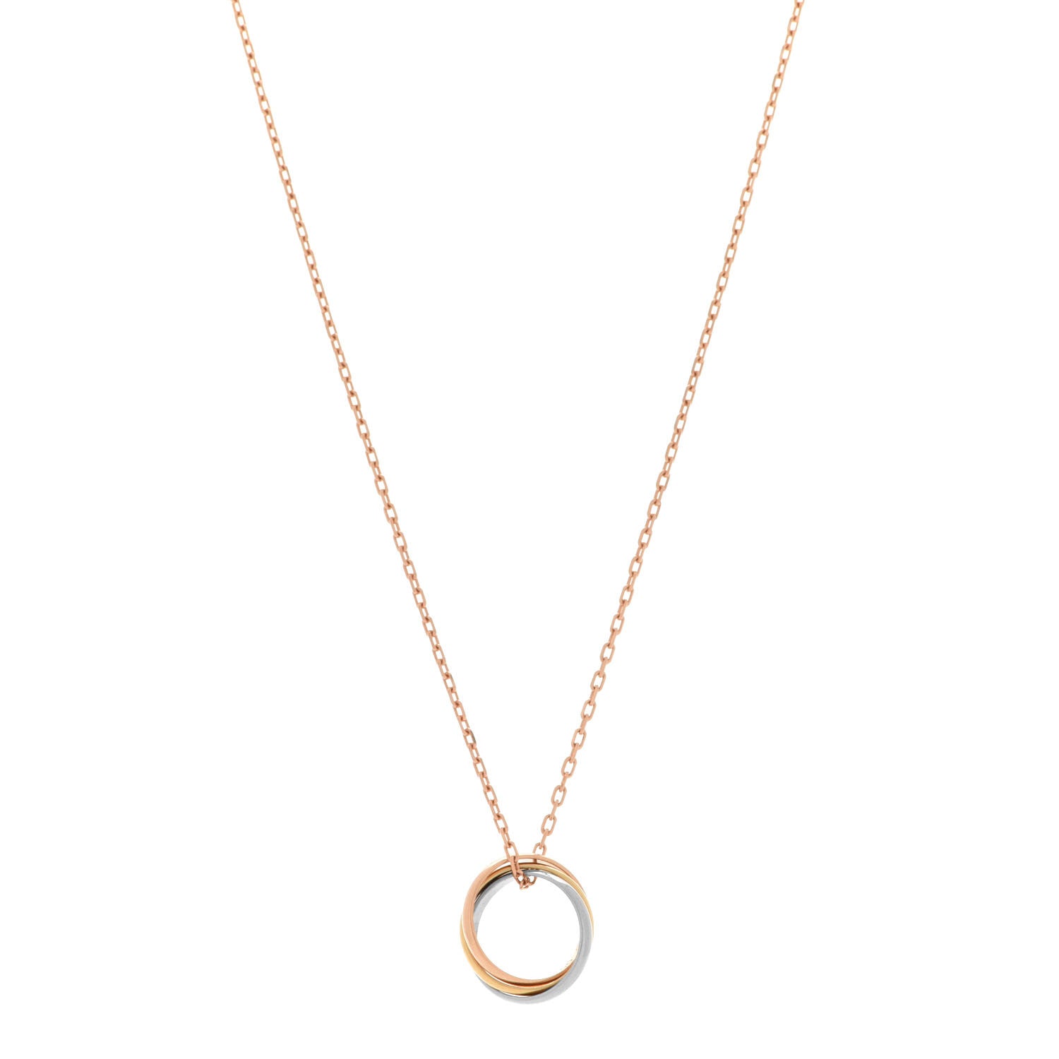 Cartier 18K Pink Yellow White Gold Trinity Pendant Necklace 1 of 9