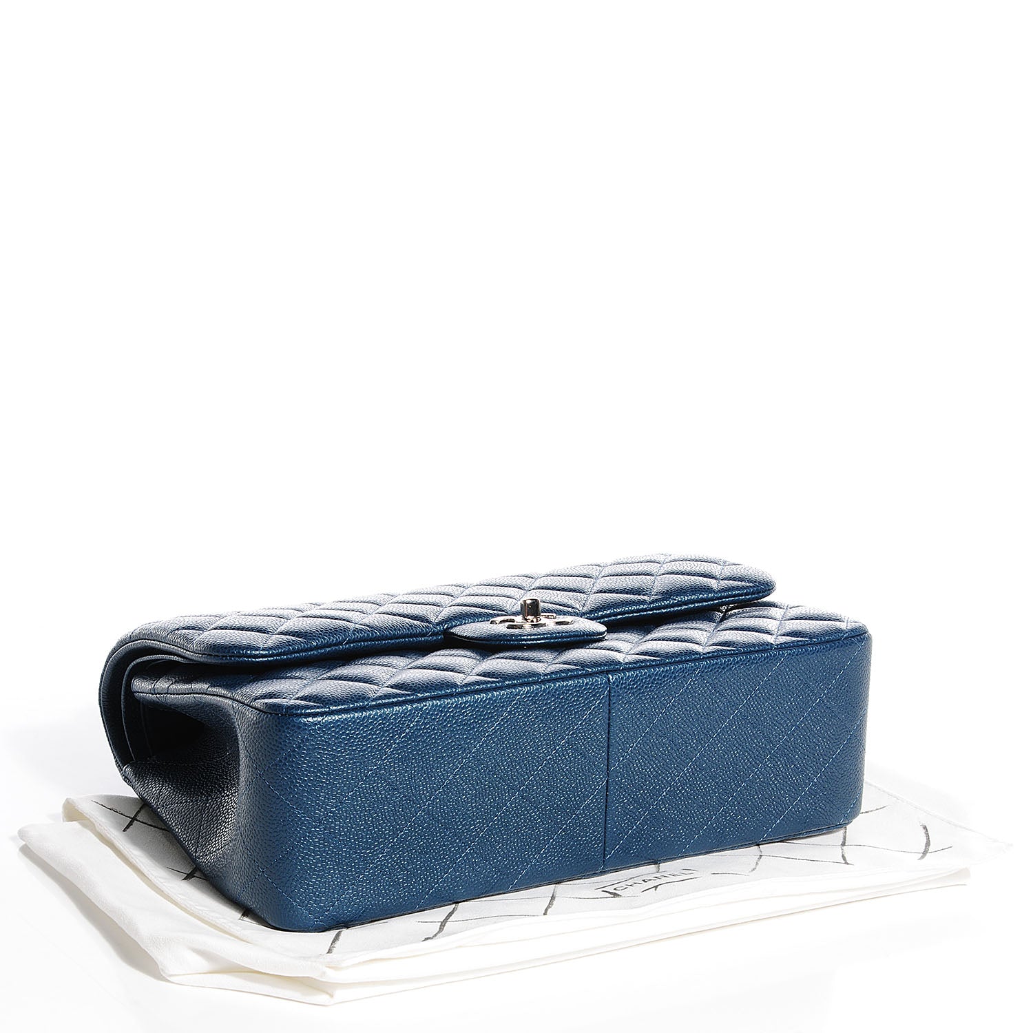 Chanel Caviar Quilted Jumbo Double Flap Blue 4 of 11
