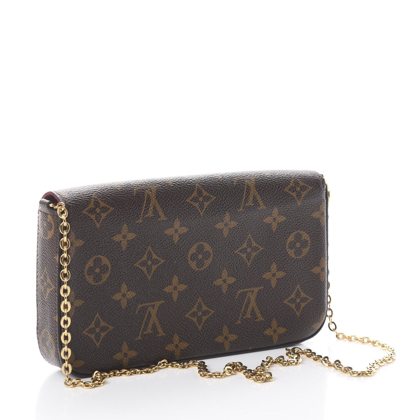 Monogram Pochette Felicie Chain Wallet Fuchsia