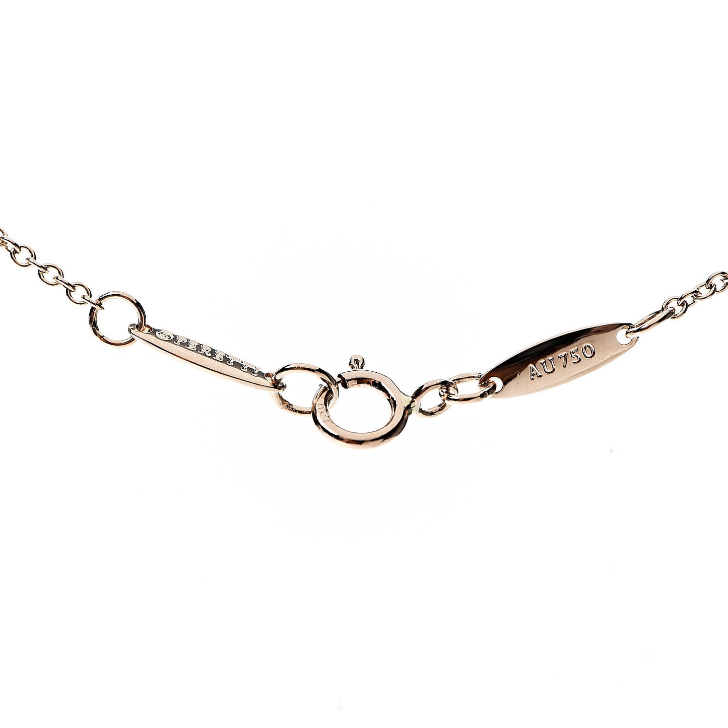 18K Rose Gold Diamond .03ct Elsa Peretti Diamonds by the Yard Pendant Necklace