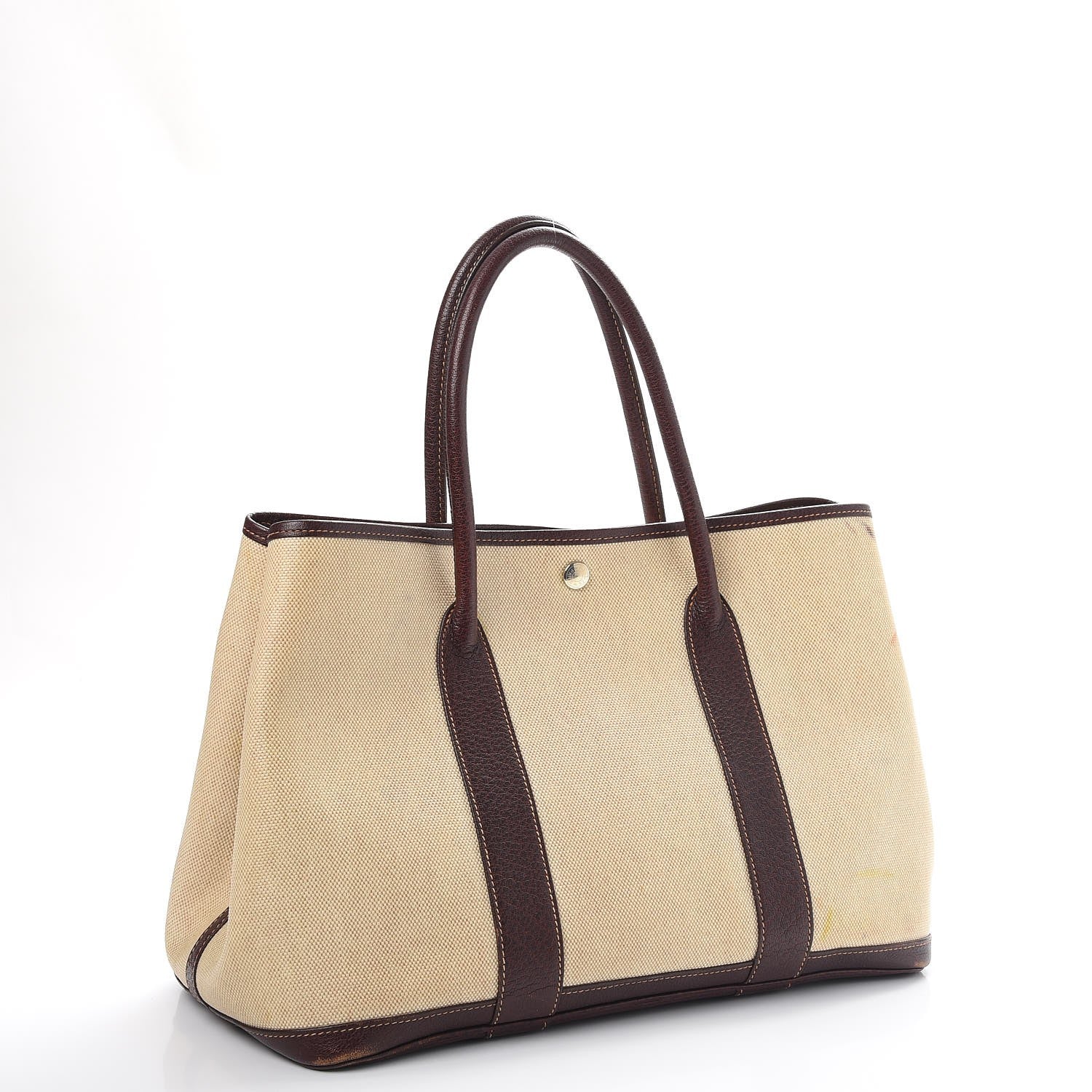 Hermes Buffle Gala Toile Garden Party 36 MM Tote Bag Marron Fonce 3 of 17
