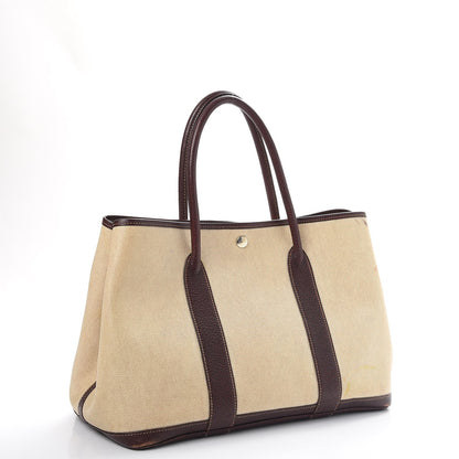 Hermes Buffle Gala Toile Garden Party 36 MM Tote Bag Marron Fonce 3 of 17