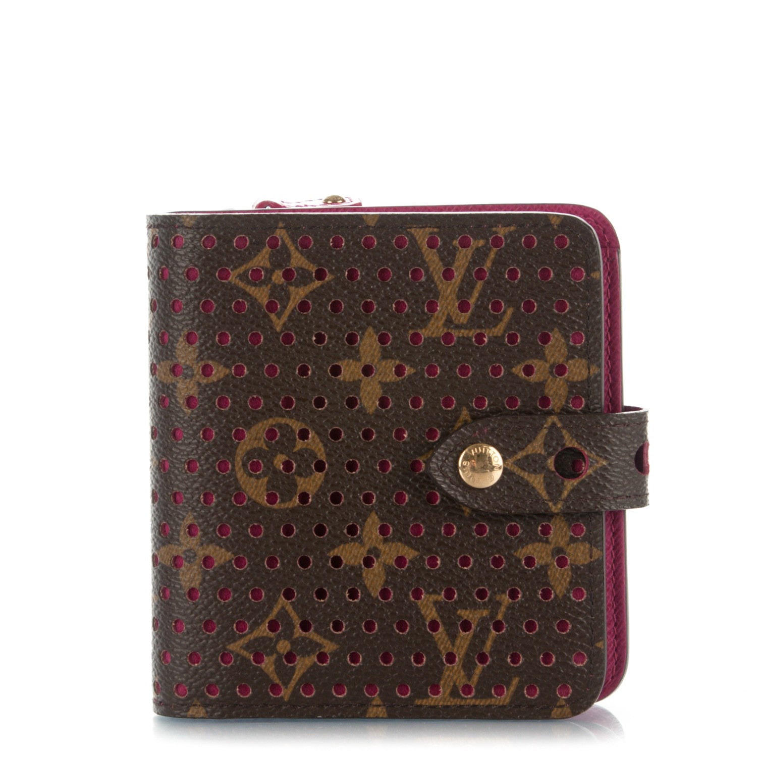 Louis Vuitton Monogram Perforated Compact Zipped Wallet Fuchsia 1 of 6