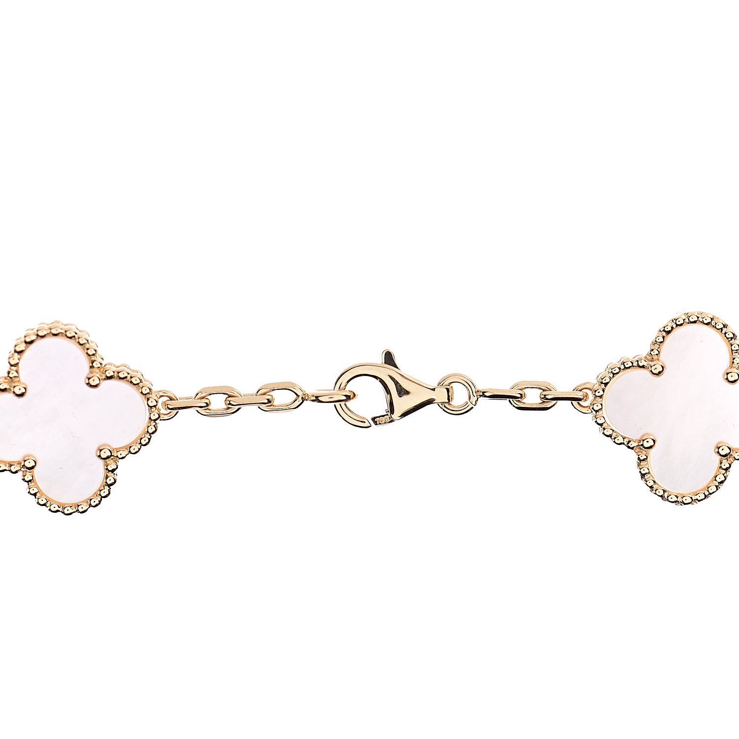 Van Cleef & Arpels 18K Yellow Gold Mother of Pearl 10 Motifs Vintage Alhambra Necklace 5 of 8