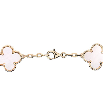 Van Cleef & Arpels 18K Yellow Gold Mother of Pearl 10 Motifs Vintage Alhambra Necklace 5 of 8